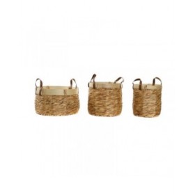 Set di Cestini DKD Home Decor Bambù Tropicale 40 x 40 x 24 cm