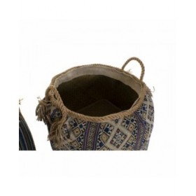 Cestino DKD Home Decor Fibra naturale 41 x 41 x 40 cm Boho (2 Unità)
