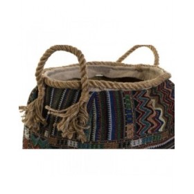 Cestino DKD Home Decor 30 x 30 x 30 cm Fibra naturale Boho (2 Unità)