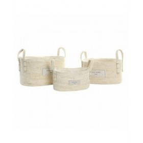 Set di Cestini DKD Home Decor Cotone Fibra (34 x 23 x 20 cm)