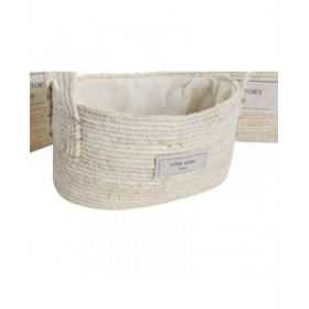Set di Cestini DKD Home Decor Cotone Fibra (34 x 23 x 20 cm)