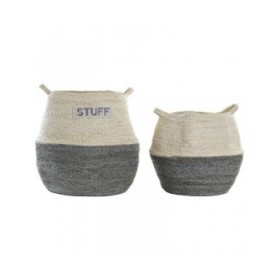Set di Cestini DKD Home Decor Fibra naturale (40 x 40 x 38 cm)