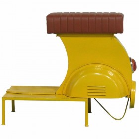 Sgabello Alexandra House Living Giallo PVC Pelle Ferro 50 x 75 x 95 cm Moto