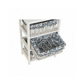 Cassettiera DKD Home Decor Azzurro Bianco vimini Legno di paulownia 40 x 29 x 59 cm