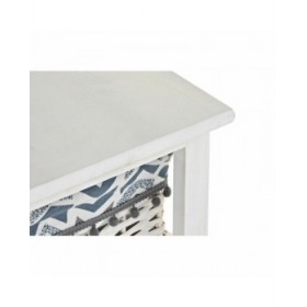 Cassettiera DKD Home Decor Azzurro Bianco vimini Legno di paulownia 40 x 29 x 59 cm