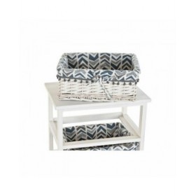 Cassettiera DKD Home Decor Azzurro Bianco vimini Legno di paulownia 40 x 29 x 59 cm