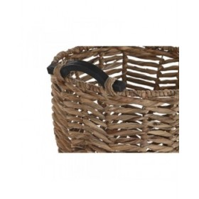Set di Cestini DKD Home Decor Legno Coloniale Fibra (46 x 46 x 40 cm)