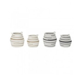 Set di Cestini DKD Home Decor 40 x 40 x 40 cm Iuta Boho (2 Unità)