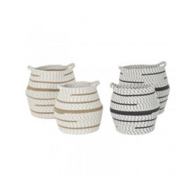 Set di Cestini DKD Home Decor 40 x 40 x 40 cm Iuta Boho (2 Unità)