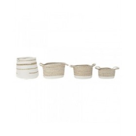 Set di Cestini DKD Home Decor 36 x 36 x 34 cm Boho (4 Pezzi)