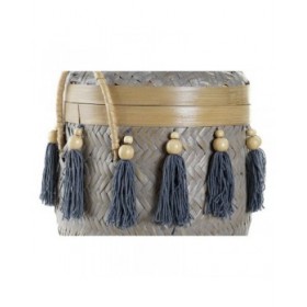 Set di Cestini DKD Home Decor 39 x 39 x 55 cm Bambù Frange Boho