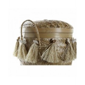 Set di Cestini DKD Home Decor 39 x 39 x 55 cm Bambù Frange Boho
