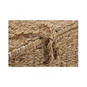Set di Cestini DKD Home Decor Con coperchio Naturale Ferro Erba di mare (50 x 34 x 25 cm) (3 Pezzi)