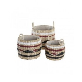 Set di Cestini DKD Home Decor Fibra naturale (30 x 30 x 25 cm)