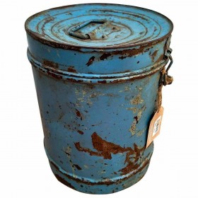 Bidone decorativo Alexandra House Living Azzurro Ferro Stile artigianale 23 x 29 x 23 cm