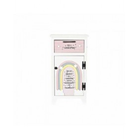 Comodino DKD Home Decor Per bambini Grigio Rosa Bianco Giallo (40 x 29 x 73,5 cm)