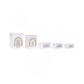 Set di Cesti DKD Home Decor Giallo Bianco Grigio Rosa Legno di paulownia Per bambini 40 x 30 x 55 cm (5 Pezzi) (5 Unità)