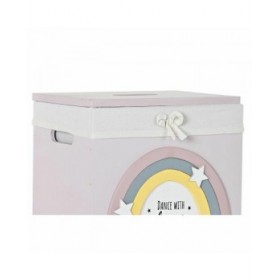 Set di Cesti DKD Home Decor Giallo Bianco Grigio Rosa Legno di paulownia Per bambini 40 x 30 x 55 cm (5 Pezzi) (5 Unità)