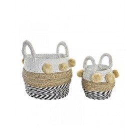 Set di Cestini DKD Home Decor Coloniale (34 x 33 x 26 cm)