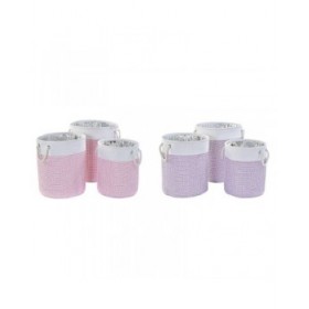 Set di Cestini DKD Home Decor Poliestere 40 x 40 x 49 cm (2 Unità)