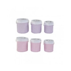 Set di Cestini DKD Home Decor Poliestere 40 x 40 x 49 cm (2 Unità)