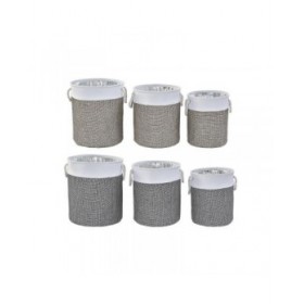Set di Cestini DKD Home Decor Poliestere 40 x 40 x 49 cm (2 Unità)