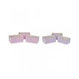 Set di Cestini DKD Home Decor 40,5 x 27,5 x 18 cm Poliestere (2 Unità)