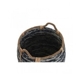 Set di Cestini DKD Home Decor Bianco Nero 56 x 56 x 60 cm 52 x 52 x 60 cm Plastica (3 Pezzi)
