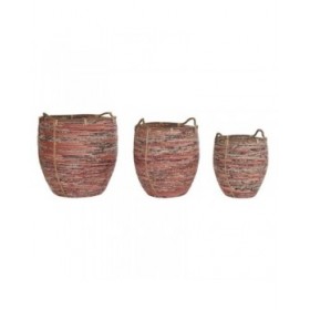 Set di Cestini DKD Home Decor Pesca Naturale Boho 52 x 52 x 58 cm