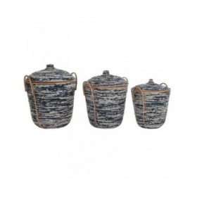 Set di Cestini DKD Home Decor Rattan Boho (51 x 51 x 65 cm)