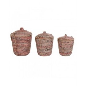 Set di Cestini DKD Home Decor Rattan (51 x 51 x 67 cm)