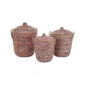 Set di Cestini DKD Home Decor Rattan (51 x 51 x 67 cm)