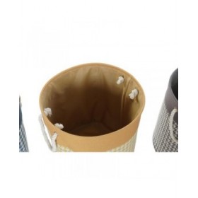 Cesto per i Panni Sporchi DKD Home Decor Piede di Crow Grigio Azzurro Giallo 45 x 45 x 45 cm (3 Unità)