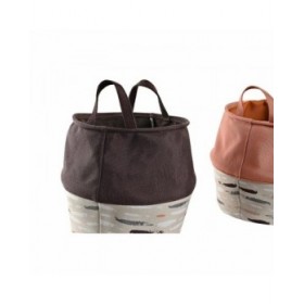 Cesto per i Panni Sporchi DKD Home Decor Grigio Arancio 28 x 28 x 30 cm (3 Unità)