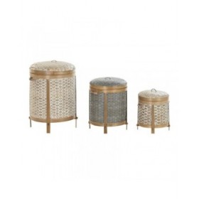 Set di Cestini DKD Home Decor Bambù (31 x 31 x 45 cm)