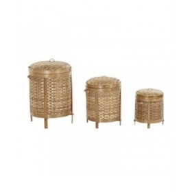 Set di Cestini DKD Home Decor Naturale 31 x 31 x 44 cm Bambù Boho