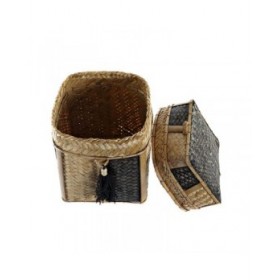 Set di Cestini DKD Home Decor Naturale 33 x 33 x 40 cm Bambù 32 x 32 x 40 cm Boho
