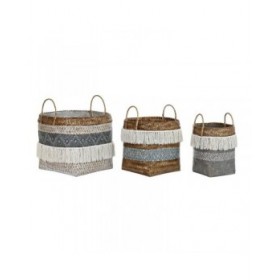 Set di Cestini DKD Home Decor 49 x 49 x 57 cm Bambù Boho
