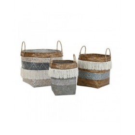 Set di Cestini DKD Home Decor 49 x 49 x 57 cm Bambù Boho