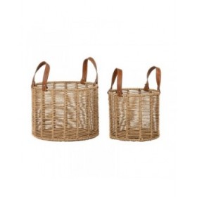 Set di Cestini DKD Home Decor 32 x 32 x 26 cm Metallo Corda 32 x 32 x 39 cm Boho