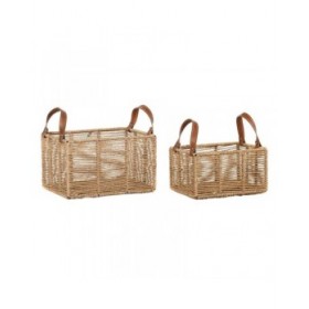 Set di Cestini DKD Home Decor Metallo Corda Boho (36 x 27 x 33 cm) (36 x 27 x 20 cm)