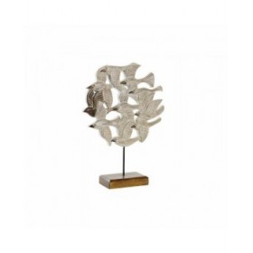 Statua Decorativa DKD Home Decor Beige Ferro Uccelli (38 x 11,5 x 54 cm)