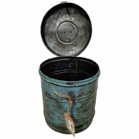 Bidone decorativo Alexandra House Living Azzurro Ferro Stile artigianale 22 x 26 x 22 cm