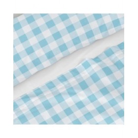 Set di Lenzuola HappyFriday Basic Kids Vichy Azzurro Singolo 2 Pezzi