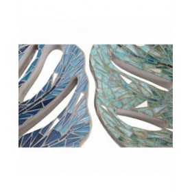 Centrotavola DKD Home Decor 43 x 36 x 9 cm Azzurro Verde 45 x 36 x 9 cm Foglia della pianta