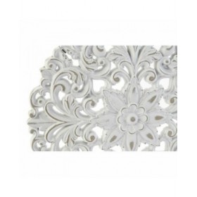 Decorazione da Parete DKD Home Decor Bianco Mandala Indiano Finitura invecchiata 30 x 2 x 30 cm (2 Unità)