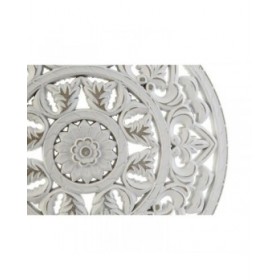 Decorazione da Parete DKD Home Decor Bianco Mandala Indiano Finitura invecchiata 30 x 2 x 30 cm (2 Unità)
