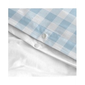 Set di copripiumino HappyFriday Basic Kids Azzurro Culla Neonato Vichy 2 Pezzi