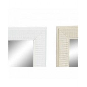 Specchio da parete DKD Home Decor Cristallo Naturale Marrone Bianco Grigio scuro PS 4 Unità (36 x 2 x 66 cm)