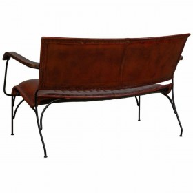 Panca Alexandra House Living Marrone Pelle Metallo Ferro 62 x 75 x 112 cm